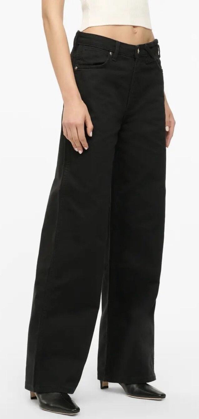 NWT Wrangler x Staud The Loose Jeans Wide Leg Black 32X32 High Rise Denim